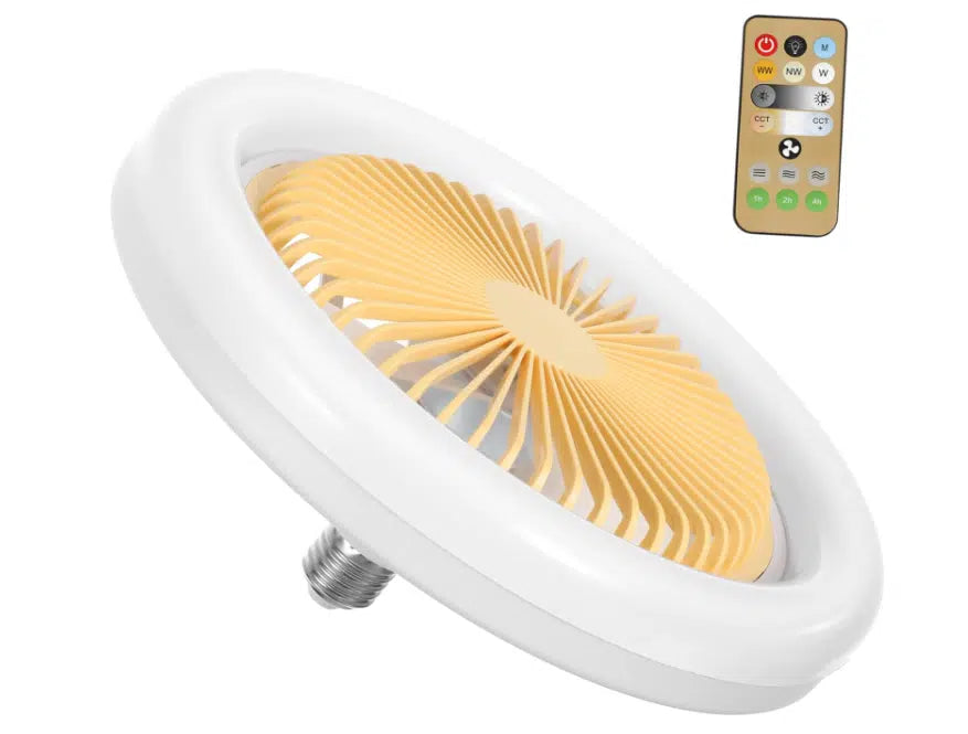 E27 LED mennyezeti hűtőventilátor lámpa – 3 sebességes, távirányítóval szabályozható