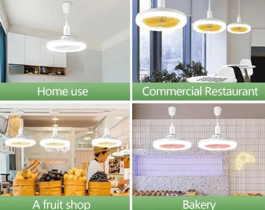E27 LED mennyezeti hűtőventilátor lámpa – 3 sebességes, távirányítóval szabályozható