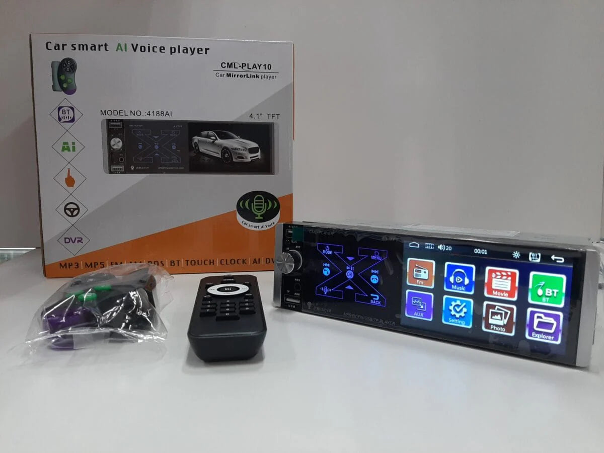 Car Smart AI Voice Player - 4,1 hüvelykes TFT érintőképernyős autós multimédia lejátszó
