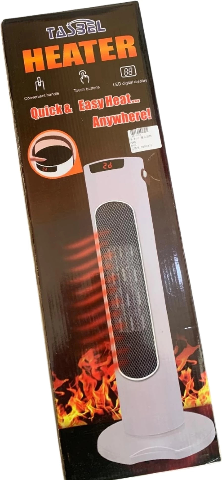 Tasbel torony ventilátoros hősugárzó – digitális kijelzővel, gyors felfűtés, LED világítás