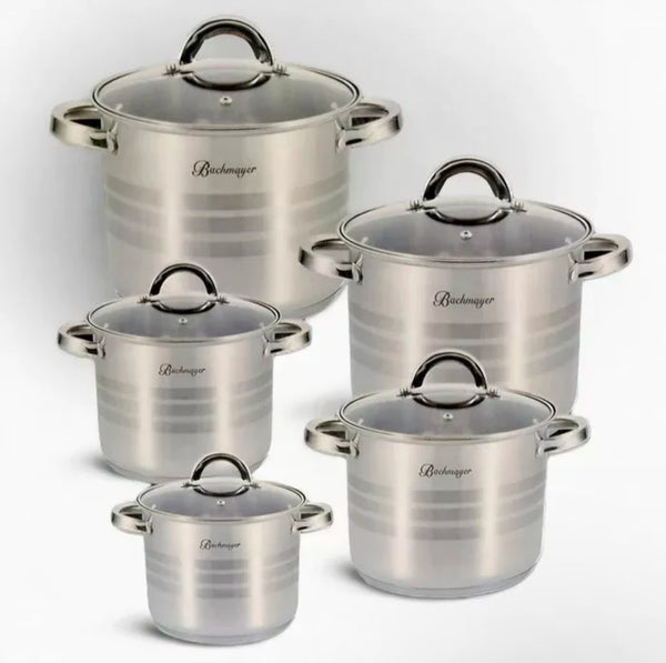Bachmayer BM15795, 10 részes rozsdamentes acél edénykészlet