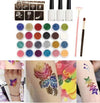 Glitter tattoos kit - 24 db színes csillámporral, rengeteg felragasztható sablonnal, ecsetekkel és ragasztókkal