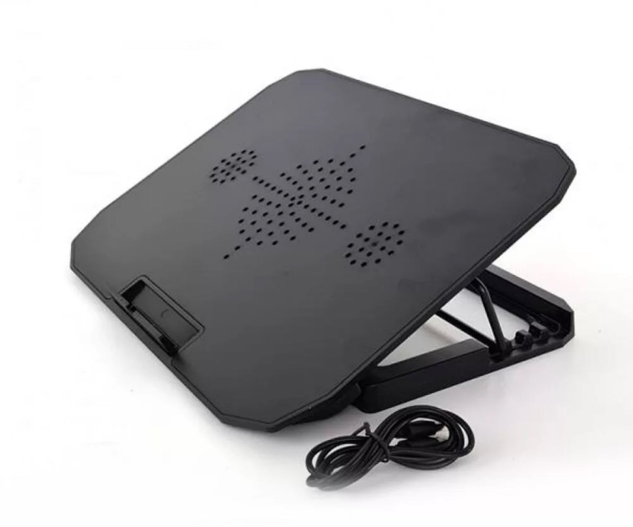 Laptop tartó állvány – hűtőpad / állítható dőlésszög / USB-ről működik