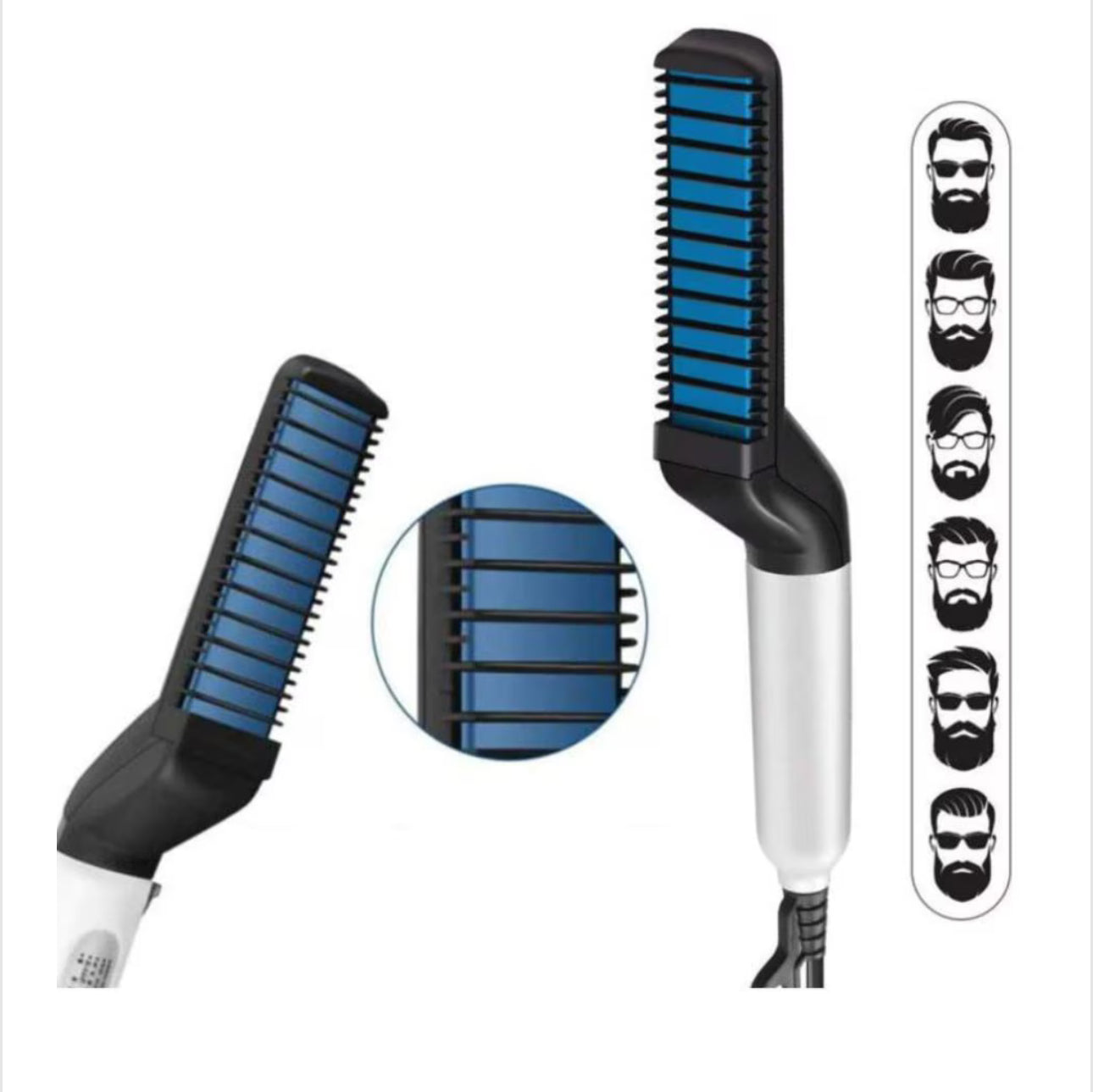Good Shopping Online Kerámia Hajvasaló, Férfiaknak, Haj/Szakáll kiegyenesítésére, 10 W, Fehér/Fekete