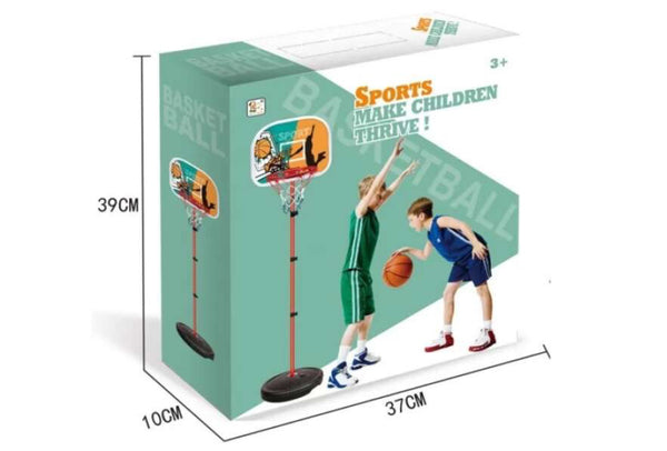 80-200 cm-ig állítható magasságú, állványos gyermek kosárlabda palánk hálóval kül- és beltérre