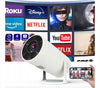 Játékkonzol videoprojektorral, 4k, távirányítóval, WiFi, bluetooth, automatikus képjavítás, beépített hangszóró, HDMI, USB, fehér