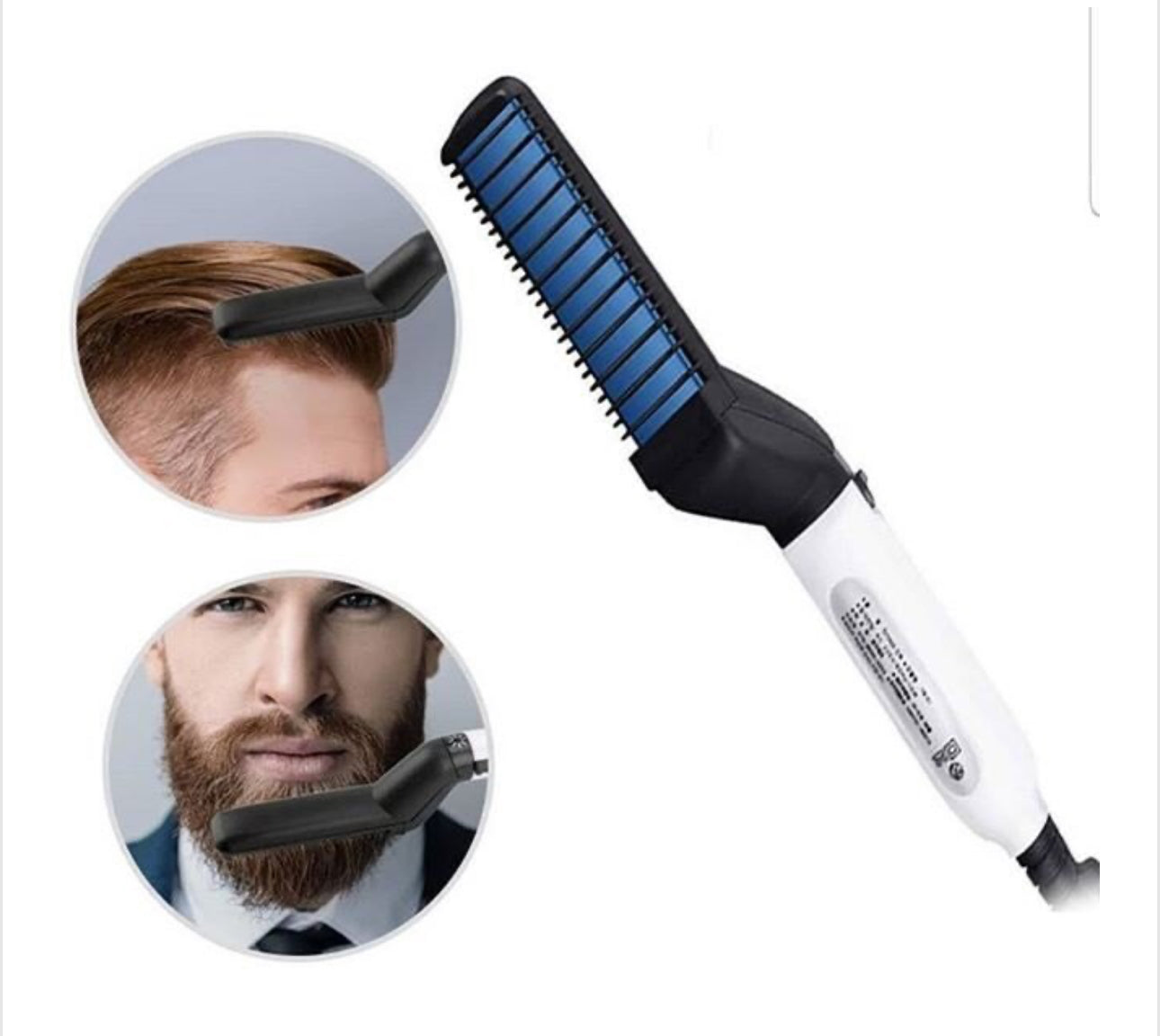 Good Shopping Online Kerámia Hajvasaló, Férfiaknak, Haj/Szakáll kiegyenesítésére, 10 W, Fehér/Fekete