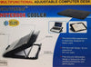 Laptop tartó állvány – hűtőpad / állítható dőlésszög / USB-ről működik
