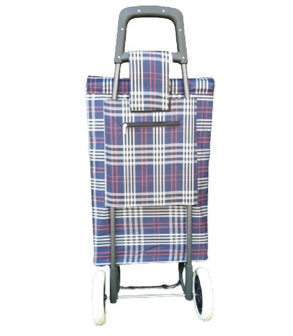 Moment gurulós bevásárló táska kockás kék