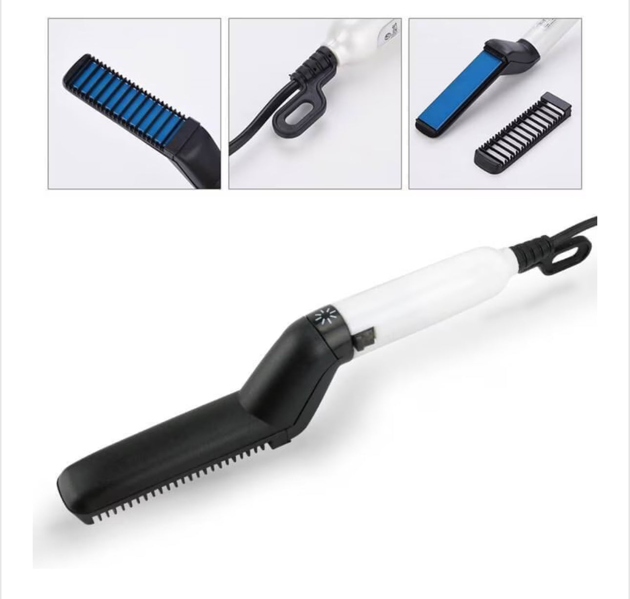 Good Shopping Online Kerámia Hajvasaló, Férfiaknak, Haj/Szakáll kiegyenesítésére, 10 W, Fehér/Fekete