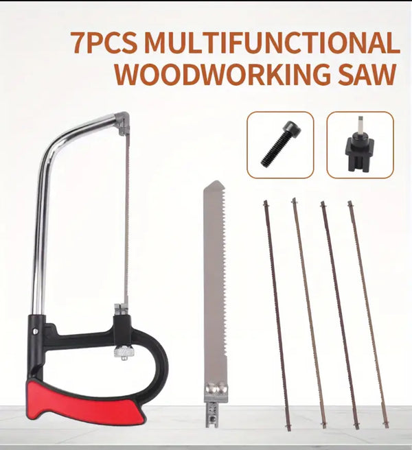 7 db-os rozsdamentesacél mini kézi fűrész keszlet,többcélú kézi fűrész ergonomikus fogantyúvalfafeldolgozáshoz, modellkészitéshez, nincs szükségáramra