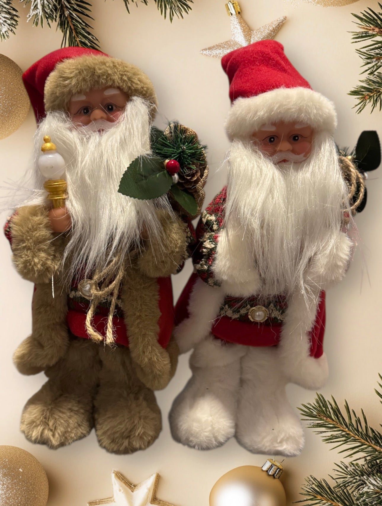 Éneklő és táncoló Mikulás világító fáklyával – 32 cm, kétféle kivitel