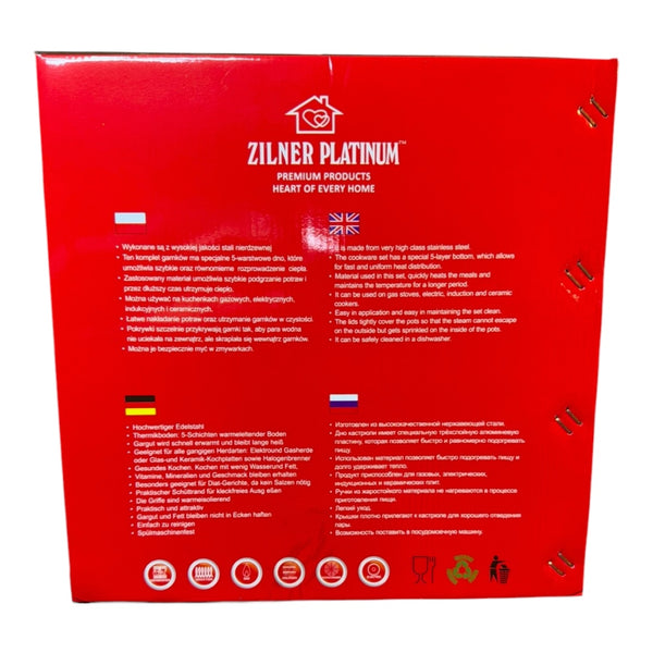 ZILNER PLATINUM 6 darabos rozsdamentes acél főzőedény szett