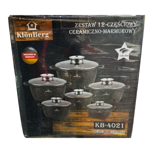 12 DARABOS KERÁMIA-MÁRVÁNYOS EDÉNY KÉSZLET