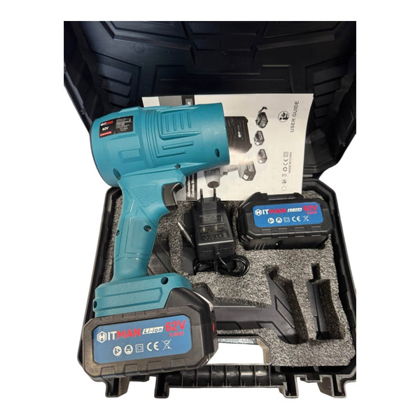 Akkumulátoros Fúvógép és Lombfúvó 62V