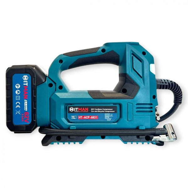 Hitman HT-ACP-6831 Akkumulátoros Kompresszor 62V, Autó- És Kerékpárgumihoz