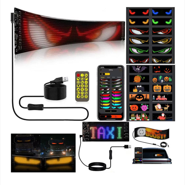 Autómátrix LED panel, APP vezérlés, vízálló, IP65, programozható, rugalmas LED panel, többszínű, több féle méretben