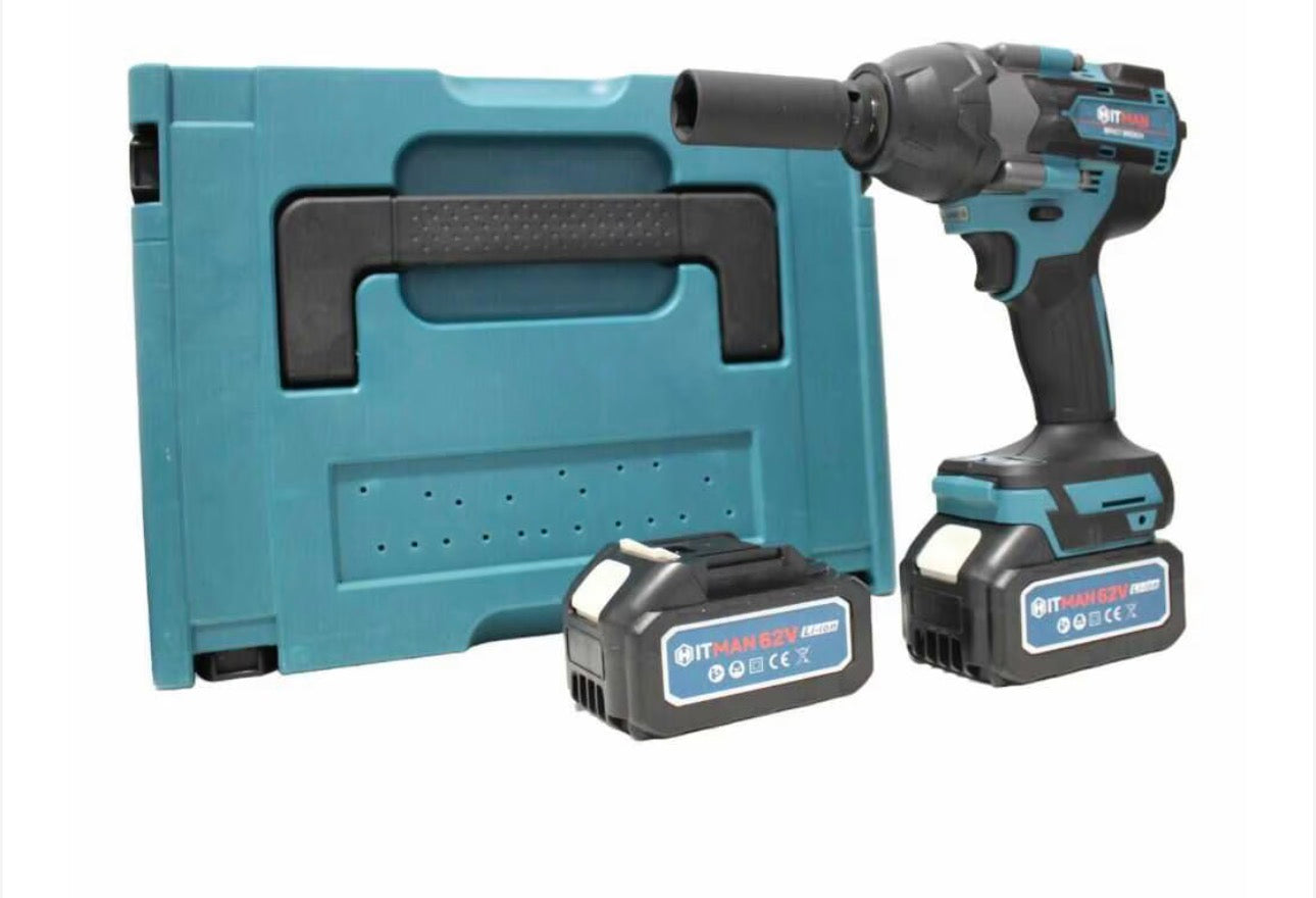 Hitman HT-IWS-1250X.Pro Akkumulátoros Ütvecsavarozó Kerékkulcs, 1250NM, 2 x 62V akku