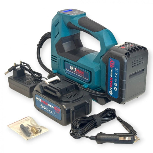 Hitman HT-ACP-6831 Akkumulátoros Kompresszor 62V, Autó- És Kerékpárgumihoz