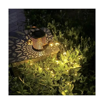 Napelemes locsolókanna LED lámpás, vízsugár-effekttel, meleg fehér IP44