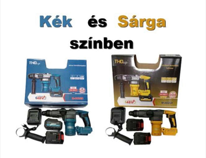 Tho M-8026 Űtvefúró fúrókalapács 2db 48V 4 Ah akkuval, 10000 rpm