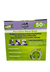 Universális Hordozható kerti tömlő és tömlőtartó 15 Méter 6 funkciós locsolófejjel