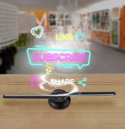 Holografikus HD ledes ventilátor 3D hologramm kivetítő telefonos applikációval és távirányítóval