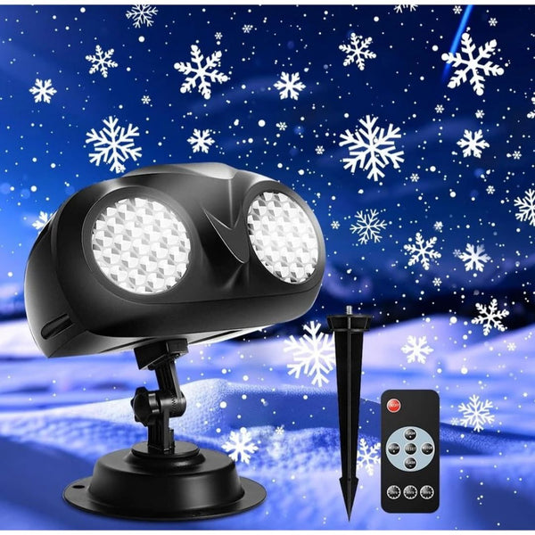 Karácsonyi Dupla Csöves Hóesés Projektor Távirányítóval