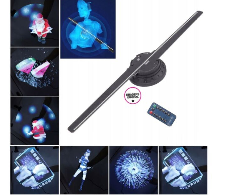 Holografikus HD ledes ventilátor 3D hologramm kivetítő telefonos applikációval és távirányítóval
