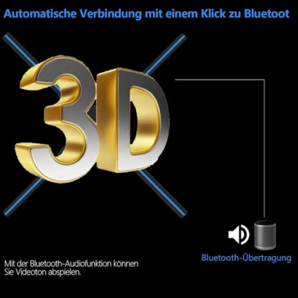 Holografikus HD ledes ventilátor 3D hologramm kivetítő telefonos applikációval és távirányítóval