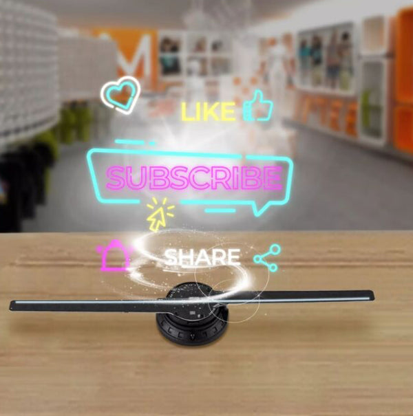 Holografikus HD ledes ventilátor 3D hologramm kivetítő telefonos applikációval és távirányítóval