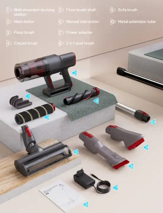 YISSVIC W12 Vezeték nélküli porszívó 2200mAh,200W