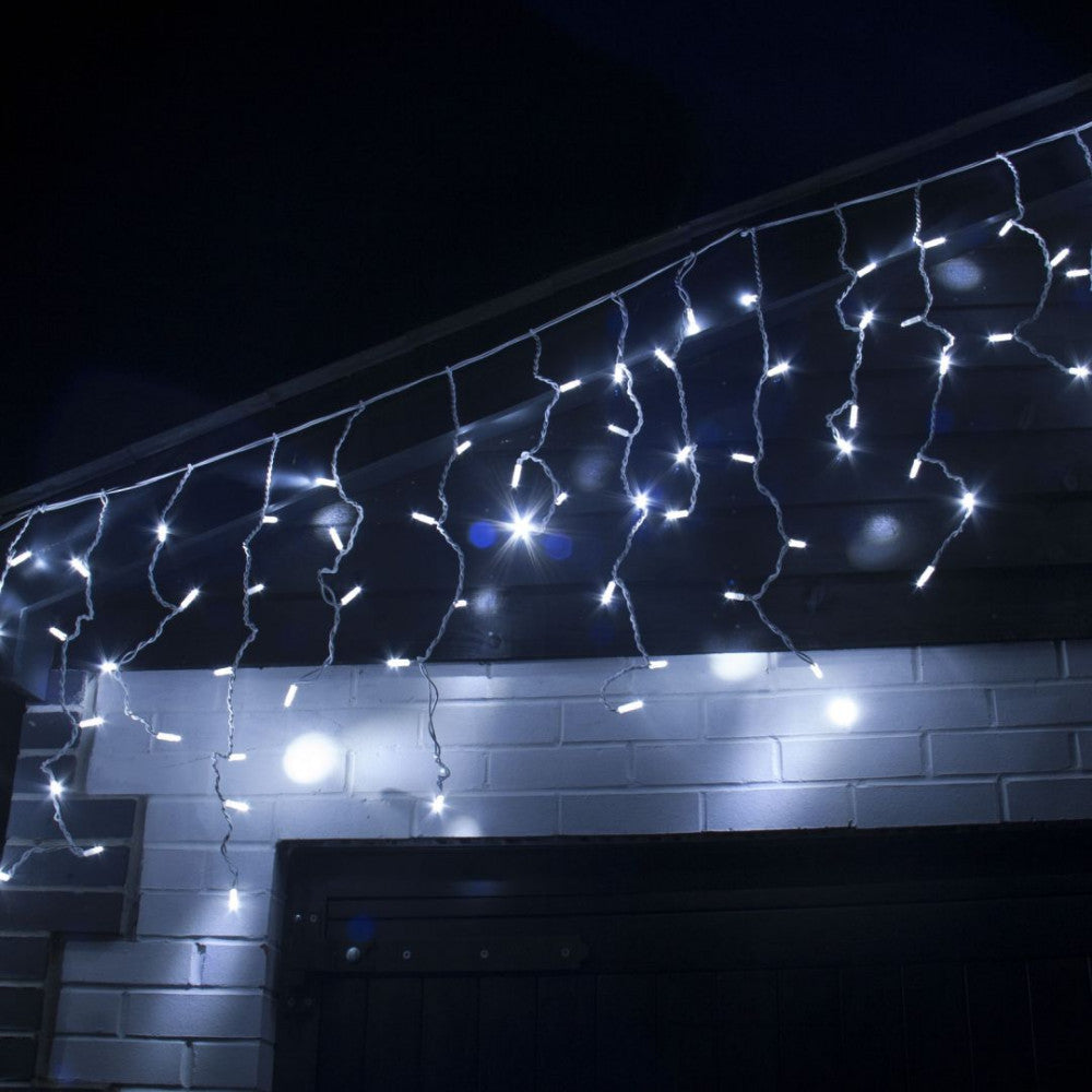 500 LED -Es Toldható Jégcsap Fényfüzér, Izzósor 25m Hidegfehér