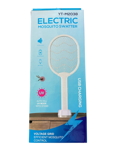 Elektromos szúnyog- és légyirtó ütő UV lámpával, USB-s akkumulátoros