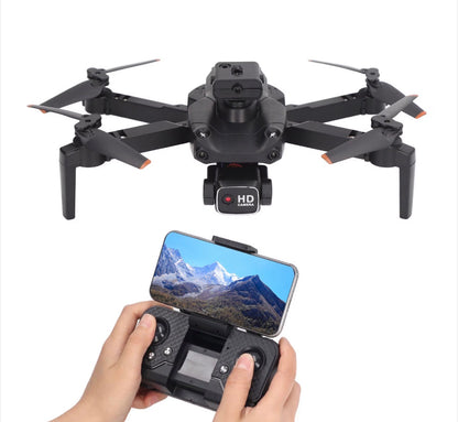 Összecsukható RC drón dupla 4K kamerával, 5 oldalas akadályelkerüléssel, fekete, 14 év feletti gyermekek számára, 2 elemmel együtt