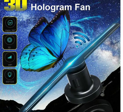 Holografikus HD ledes ventilátor 3D hologramm kivetítő telefonos applikációval és távirányítóval
