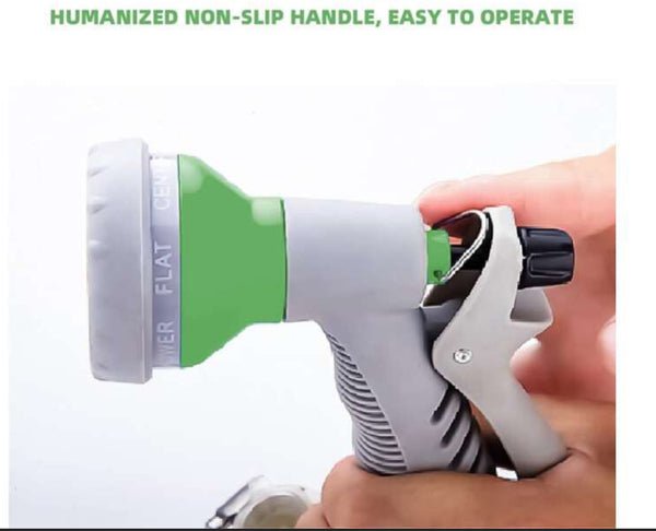 Universális Hordozható kerti tömlő és tömlőtartó 15 Méter 6 funkciós locsolófejjel