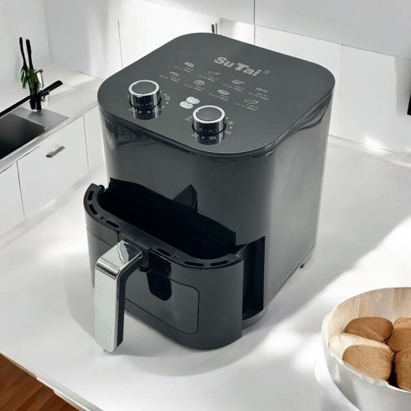 10 Literes Forrólevegős Sütő Airfryer Betekintő Ablakkos Fekete