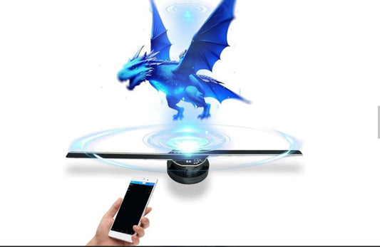 Holografikus HD ledes ventilátor 3D hologramm kivetítő telefonos applikációval és távirányítóval