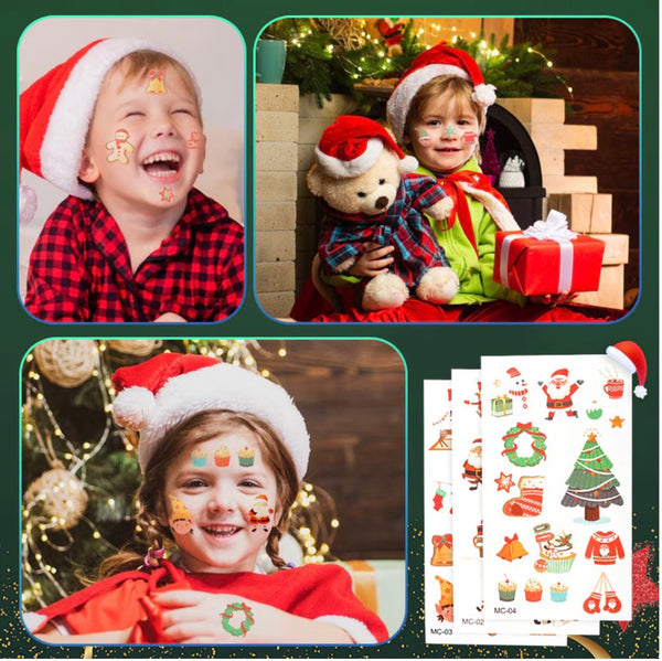 Karácsonyi témájú csillámtetoválás