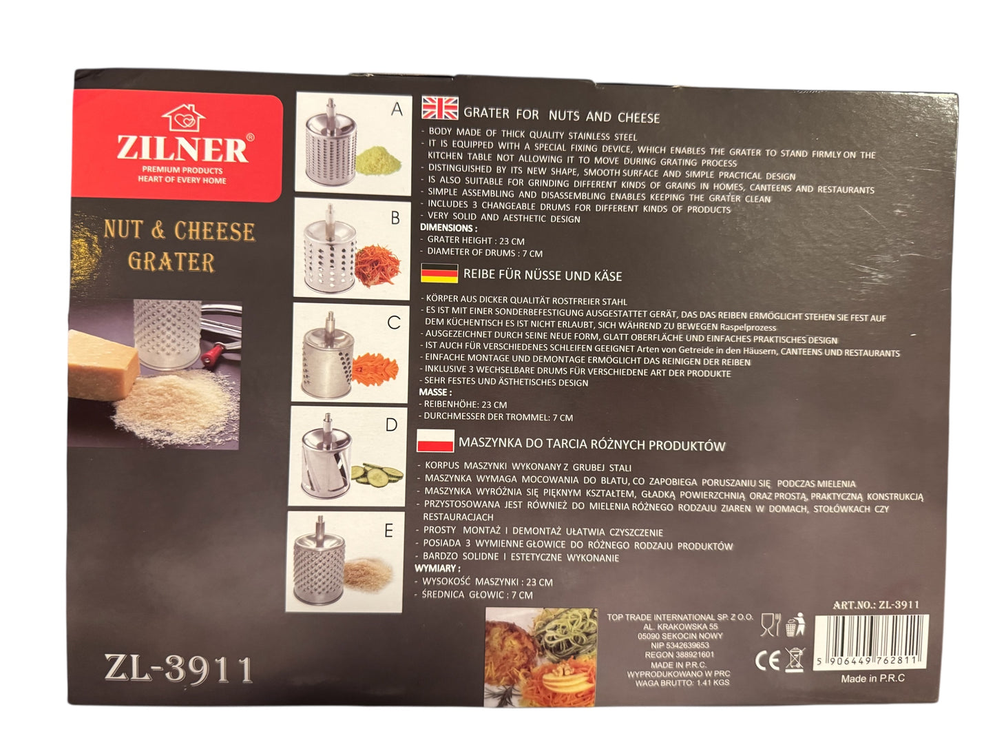 Zilner ZL-3911 diódaráló,5 betétes (olajos magvak,sajt,zöldség)