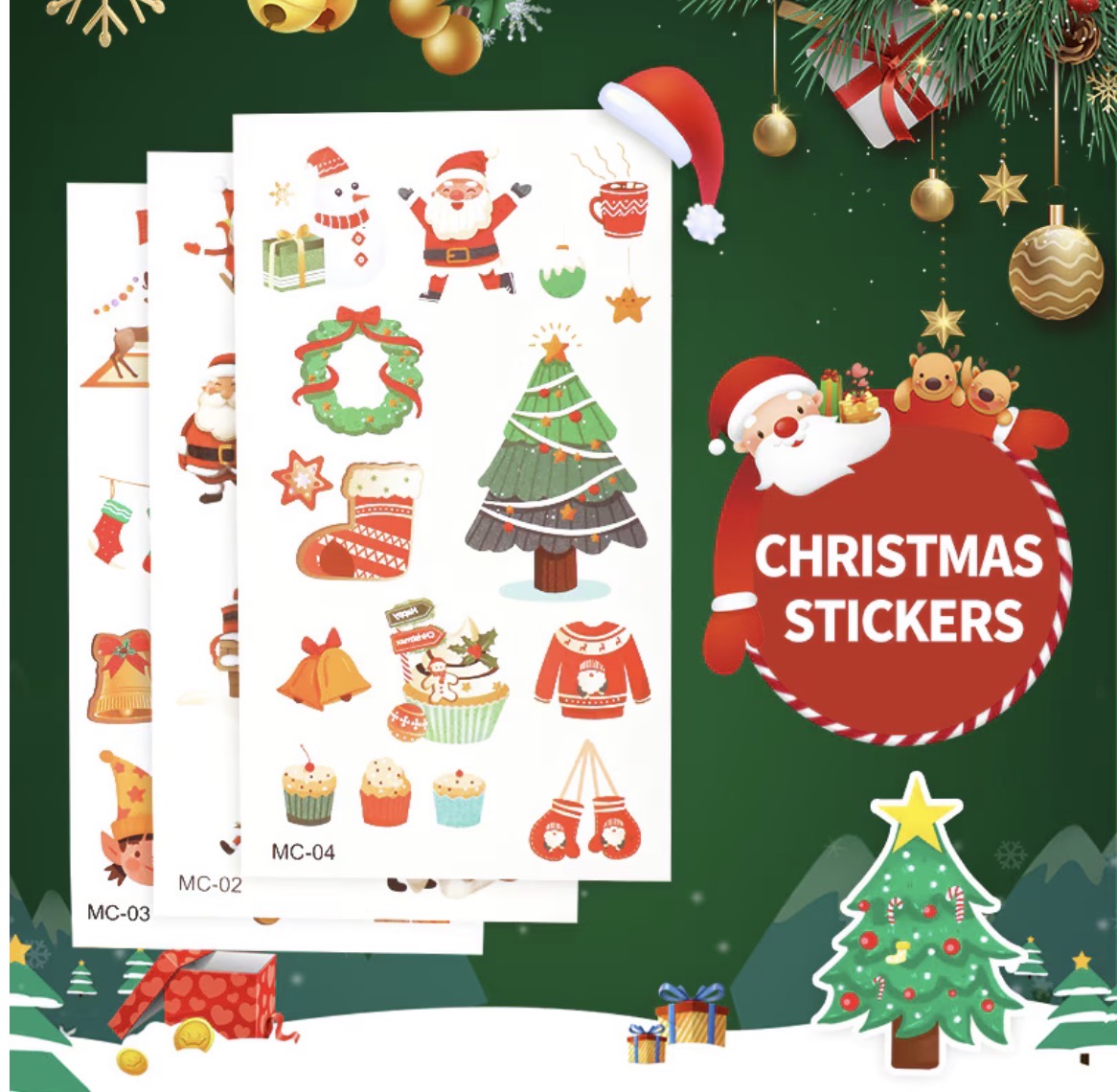 Karácsonyi témájú csillámtetoválás