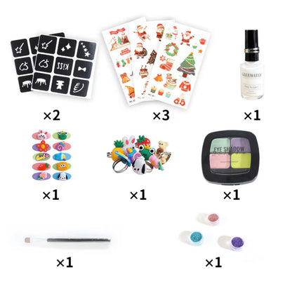 Karácsonyi témájú csillámtetoválás