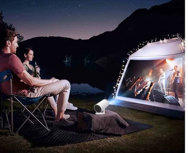 Játékkonzol videoprojektorral, 4k, távirányítóval, WiFi, bluetooth, automatikus képjavítás, beépített hangszóró, HDMI, USB, fehér