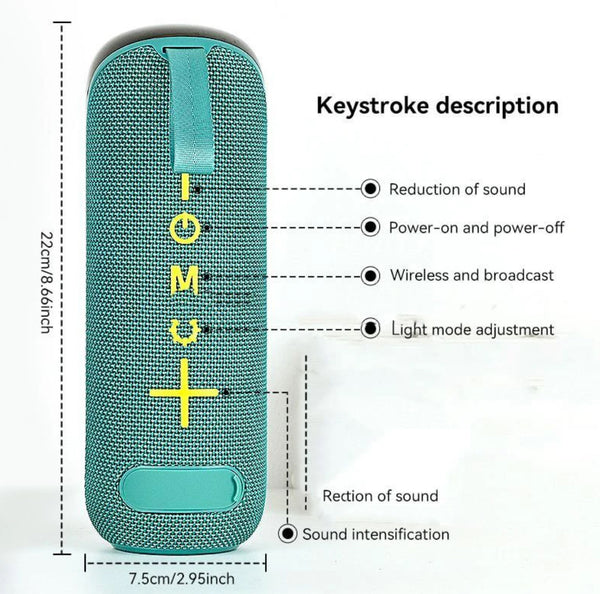 KP-558 hordozható hangfal /BT,LED,Akku,SD,MP3,FM/