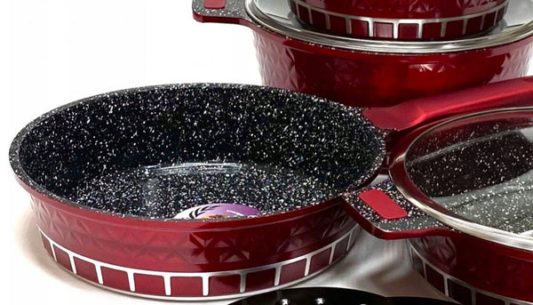 Gyémánt piros alumínium edénykészlet 10 el