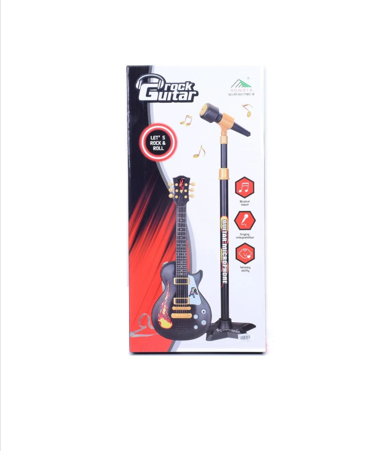 Creative World Toys RockStar Játék elektromos gitár, mikrofonnal, 55 cm