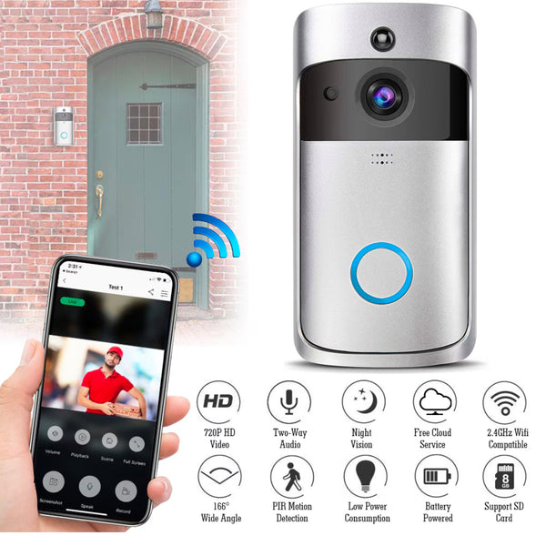 Vezeték nélküli wifis okos videós kapucsengő, hd kamerával