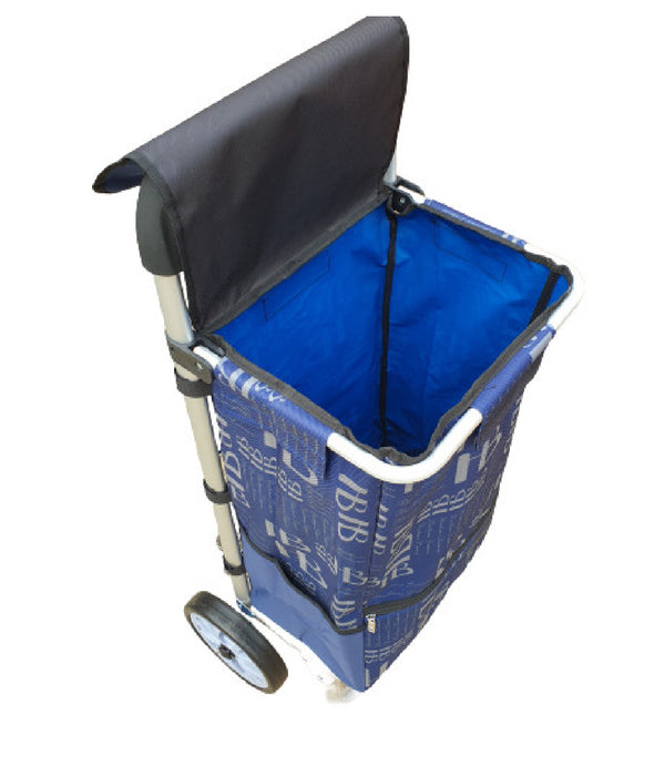 Flóra gurulós bevásárló táska aluvázas kék