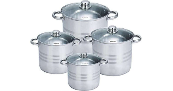 4 rozsdamentes acél edényből álló készlet fedéllel Royalty Line RL-SP8